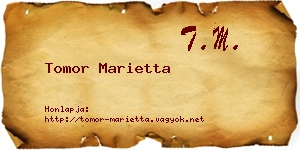 Tomor Marietta névjegykártya